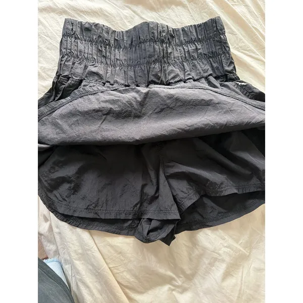 Free People Black Way Home Skort Smocked High Waist Active Athleisure Small - Image 6