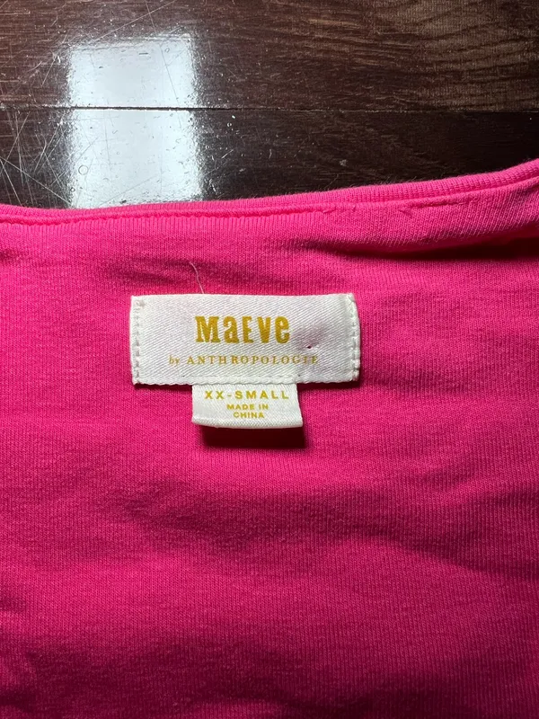 Maeve by Anthropologie Puff sleeve Wrap Pink Blouse Size XXS - Image 4