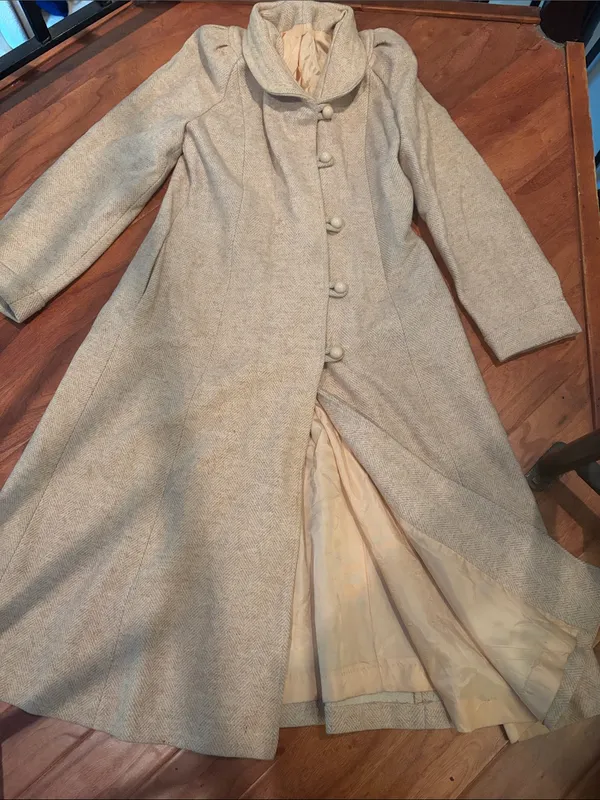 Non Signe Wool Blend Long Toggle Coat in Creme Tan Size M - Image 5