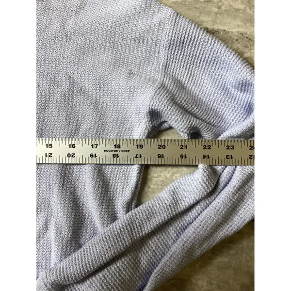 Vince Women Lavender Purple 100% Cotton Waffle Knit Crew Neck Sweater Small - Image 3