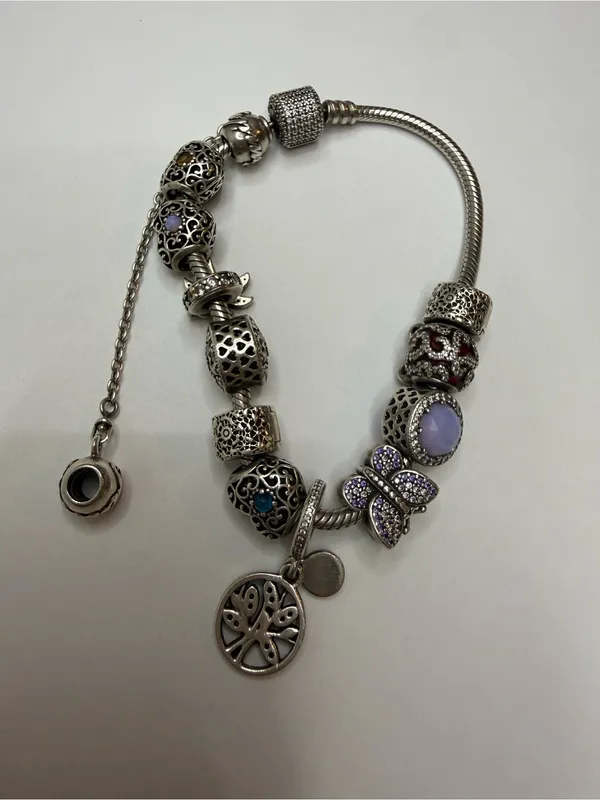 Authentic Pandora Sterling Silver Bracelet with Charm - Image 3