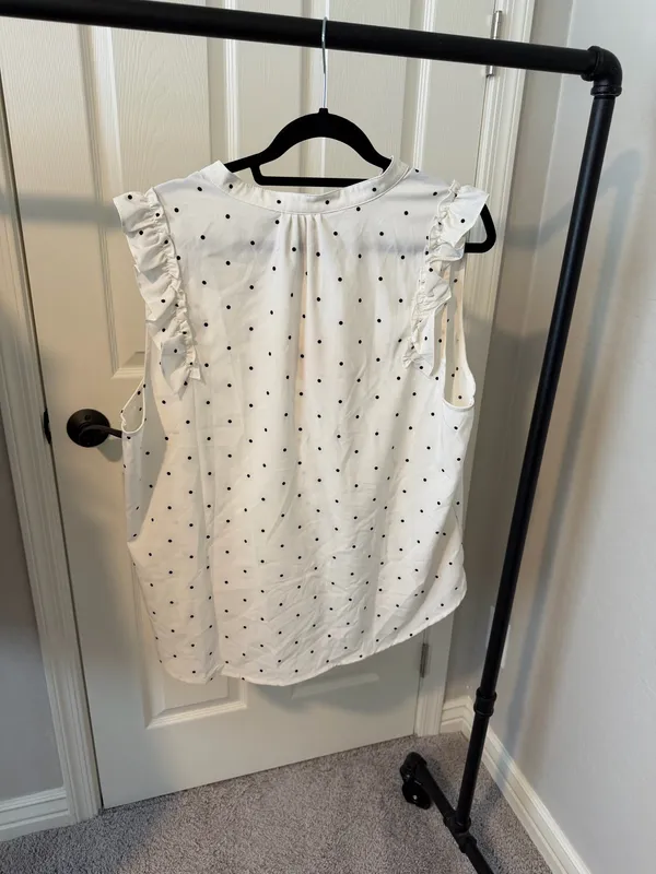 Black & White Polka Dot Blouse Size 2X - Image 2