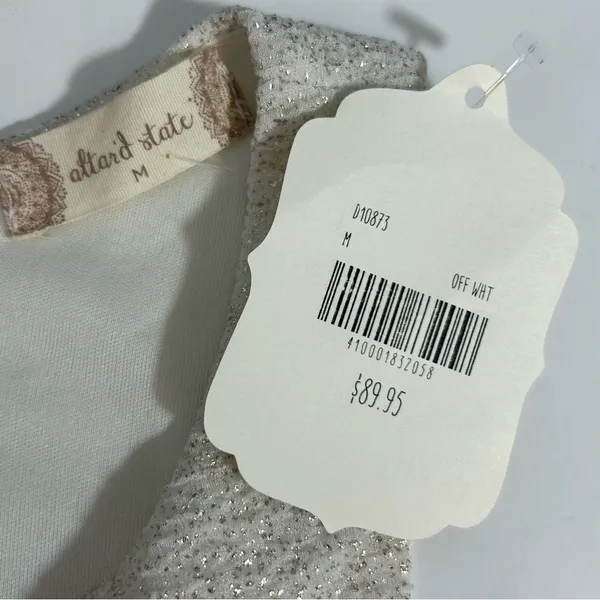 Altar'd State Off White Dress with Gold Sparkles Size M NWT - Image 9