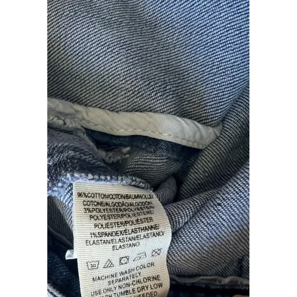 Free People Straight High Rise Tapered Cropped Denim Blue Jeans Size 29 - Image 3