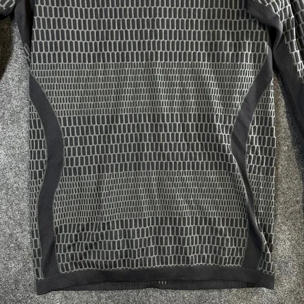 Lululemon Rest Less Pullover Long Sleeve Top Black Grey Honeycomb Size 6 - Image 9