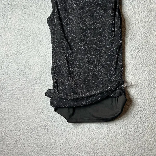 Akalnny Top Womens‎ Large Black Sleeveless Glitter Mesh Slim Fit Tank Party NEW - Image 5