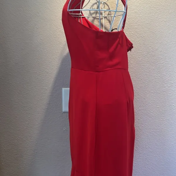 Lulu’s Starlet Red Ruched Maxi Dress Size Medium - Image 6