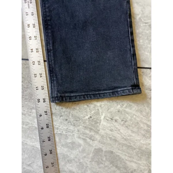Denim Forum The Arlo High Rise Straight Jeans Black 28L Organic Cotton - Image 6
