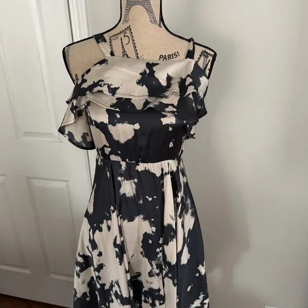 Bardot Elegant Midi Dress Size 12 | Ruffle Front Wedding Guest Cocktail Dress - Image 2