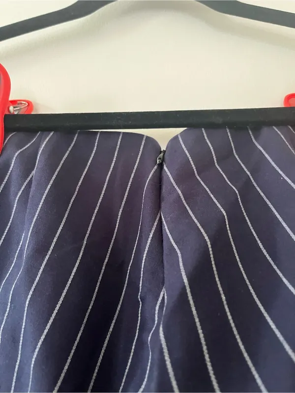 Rag & Bone Navy Blue Pinstripe Trouser Pants 2 Office Quiet Luxury Preppy Cotton - Image 4