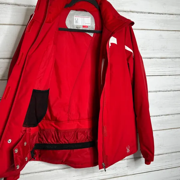 Spyder Amp Winter Ski Jacket Red White Women's Size 12 - Image 10