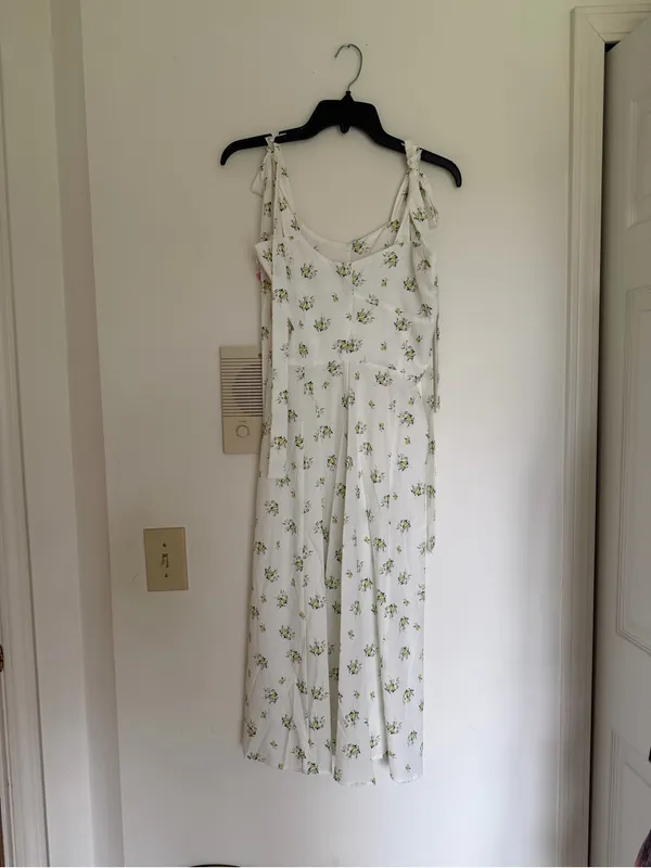 For Love & Lemons White Floral Tie-Shoulder Dress - Image 2
