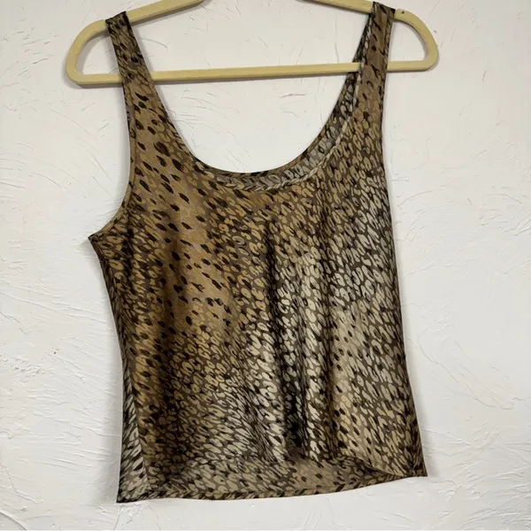 Victoria Secret Brown Animal Print Camisole Tank Top Women’s M Glam Satin Blouse - Image 10