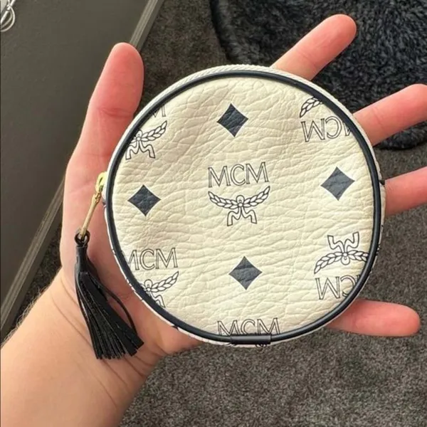 MCM Vintage Visetos Coated Canvas and Leather Coin Pouch - Image 10