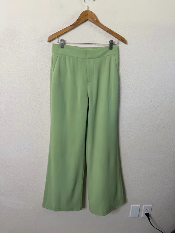 Alice + Olivia Deanna High Waisted Bootcut Trouser Pants in Seafoam Green Size 6 - Image 3