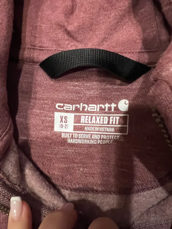 Carhartt Pink Zip Up Hooded Sweatshirt - Image 2