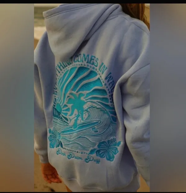 Pink Palm Puff Hoodie - Image 2