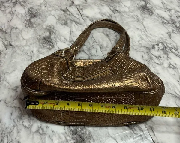 Vintage Chunky Y2K Shoulder Bag Gold by Kathy Van Zeeland 90s Gems - Image 8