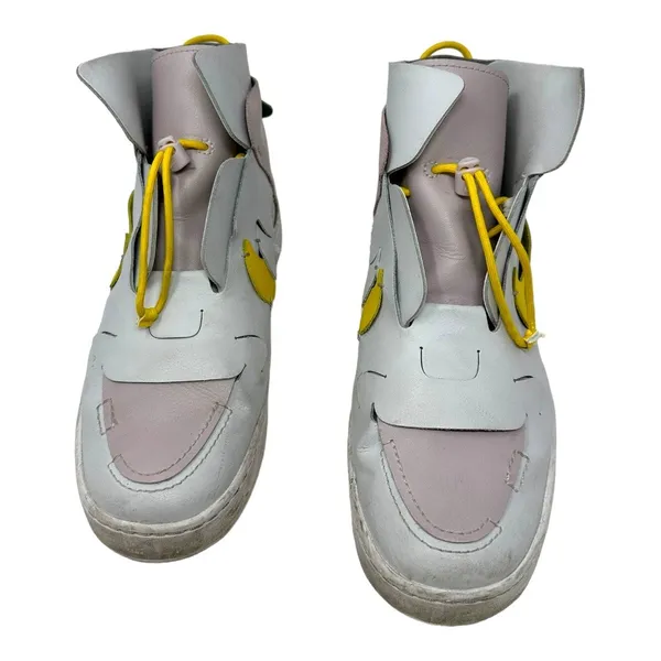 Nike Vandalised Grey Yellow Pink Slip On High Top Sneakers Size 8.5 - Image 8