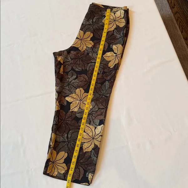 Tommy Bahama 100% Silk Tropical Floral Pants Wide Leg Resort Y2K Size 14 - Image 6