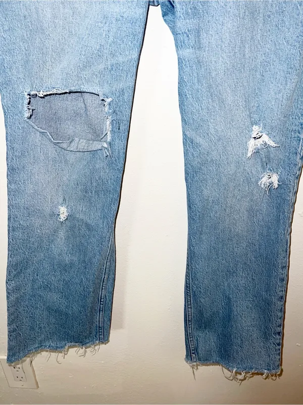 Abercrombie & Fitch The 90’s Straight High-Rise Distressed Curve Love Denim - Image 3