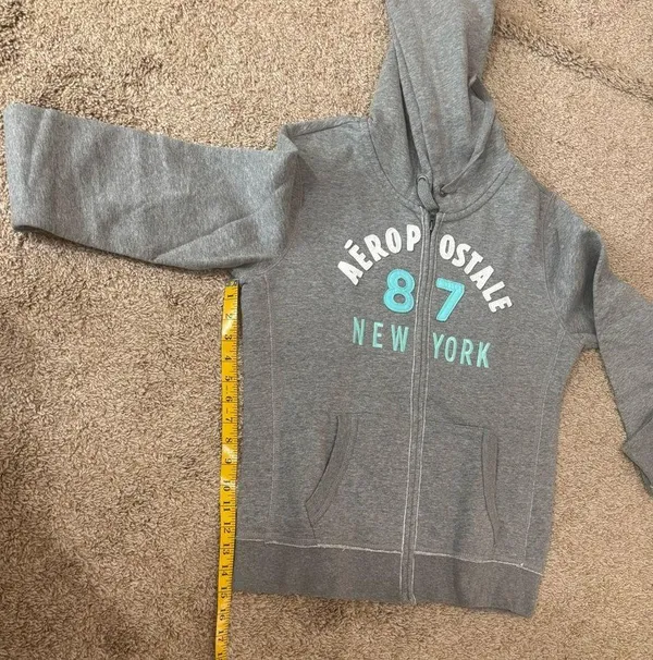 Aeropostale Women’s Grey Hoodie Sweatshirt - Image 11