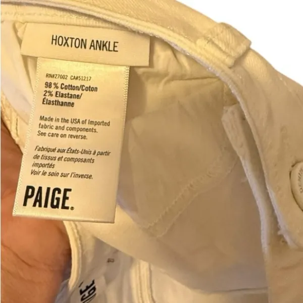 Paige‎ Hoxton Ankle White Jeans nwot - Image 7