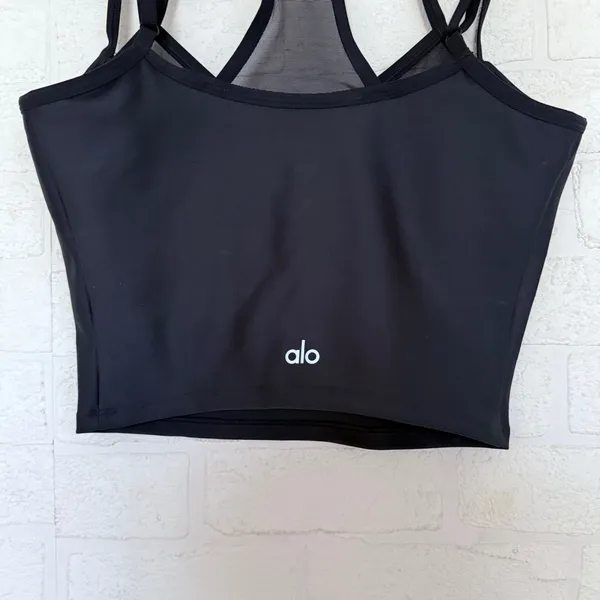 ALO Yoga Black Double-Strap Cropped Tank - Image 8