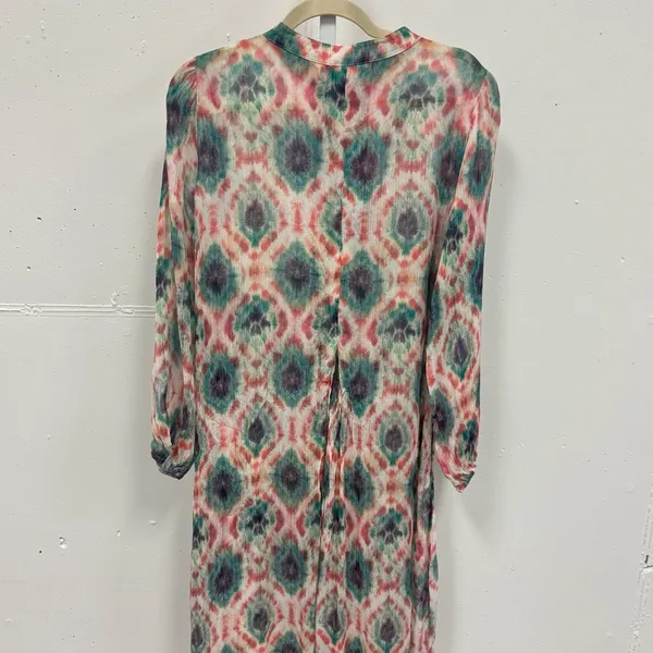 NWT Aldo Martins Capjuluca Greta Ikat Midi Dress Multi Color Button Front Size L - Image 6