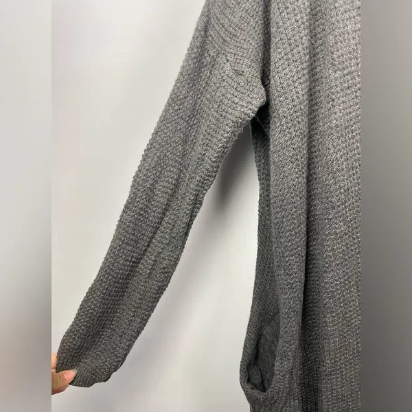 Oak + Fort Gray Open Knit Oversized Open Front Slouchy Cardigan‎ with Pockets - Image 2