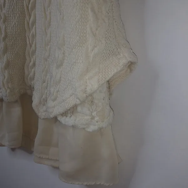 Reborn L Lagenlook Creme Vanilla Sweater Dress L - Image 10