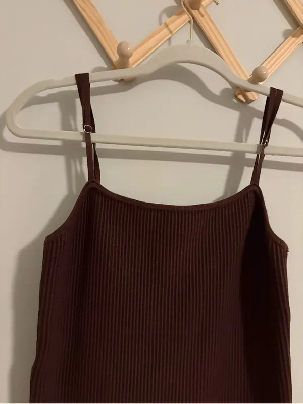 House of Harlow Chocolate Brown Ribbed Mini Dress size XS - Image 2