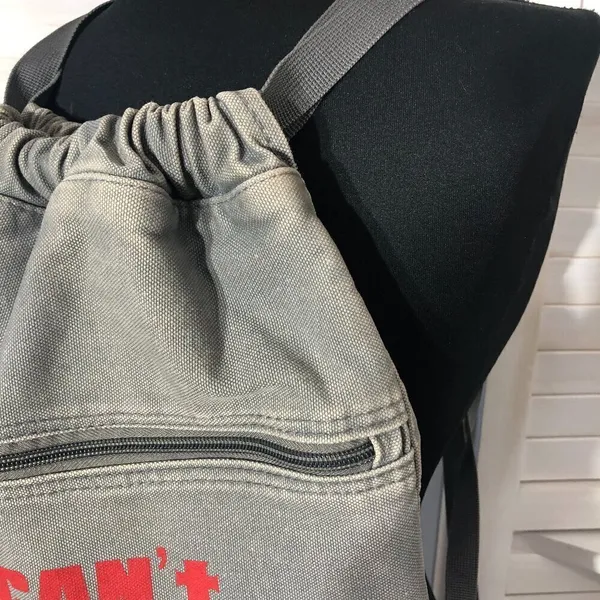 Y2K Goth Grunge Gray Canvas Backpack - Image 6