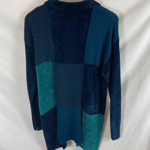 Lord & Taylor Patchwork Longline Cardigan Sweater size Large - Image 5