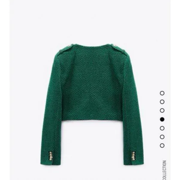 Zara Green Textured Weave Jacket Blogger Fav 2674/713 - Image 7