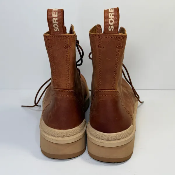 SOREL Hi Line Lace Boots Womens 9.5 Brown Leather Gorpcore Rugged Streetwear - Image 4
