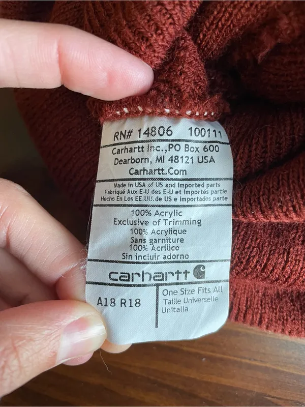 Carhartt Burnt Orange Ribbed Cuffed Beanie - Image 4