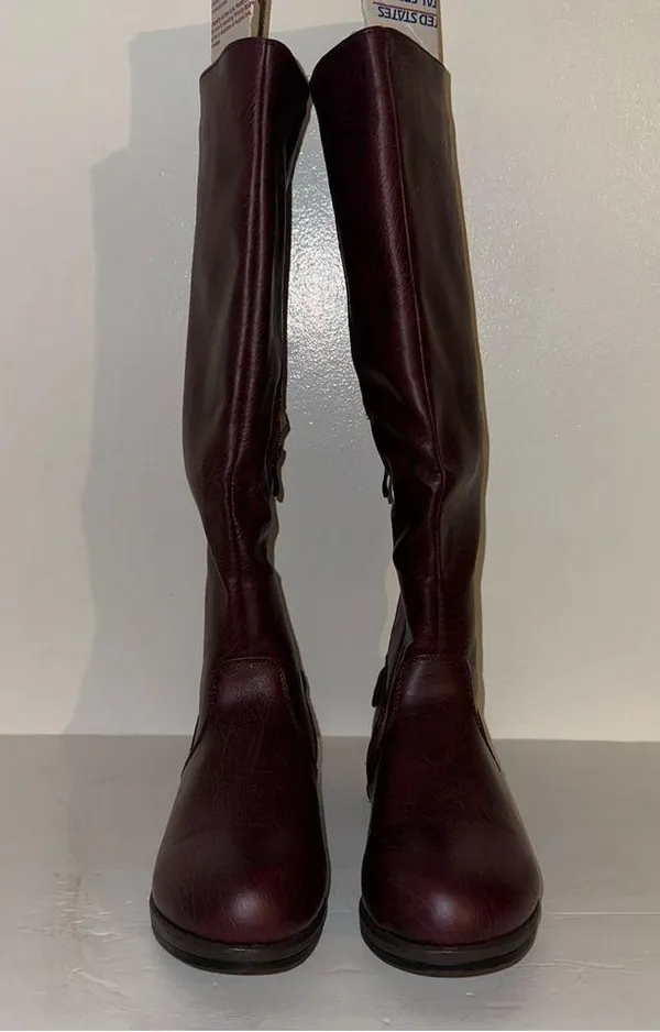 Journee Collection faux leather zip up Burgundy Boots size 7 Women’s W/O box 🆕 - Image 11