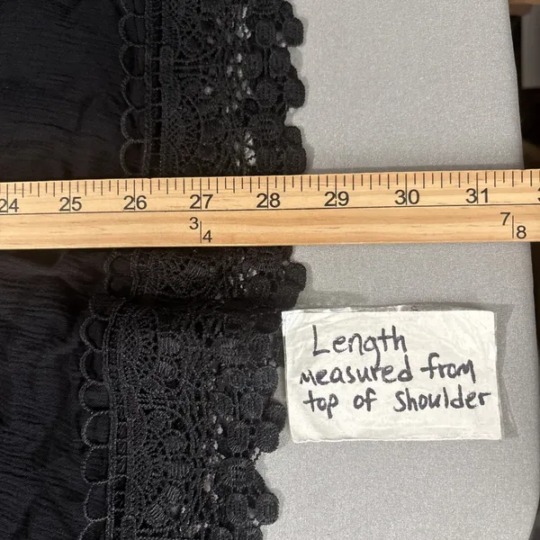 Venus Babydoll Top Sz 14 Black Sleeveless Lace Dark Romantic Whimsigoth Coquette - Image 11