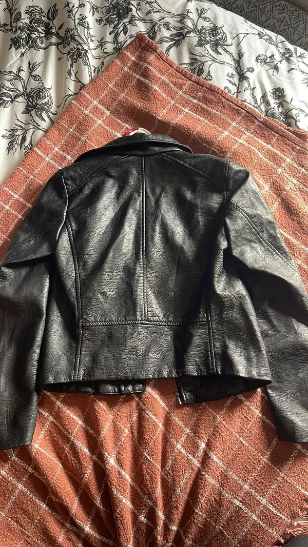 H&M Faux Leather Jacket Black - Image 3