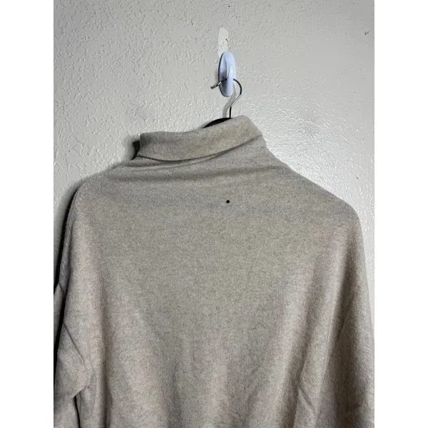 Cuyana Cashmere Blend Funnel Neck Turtleneck Sweater size S/M Oatmeal Beige - Image 8