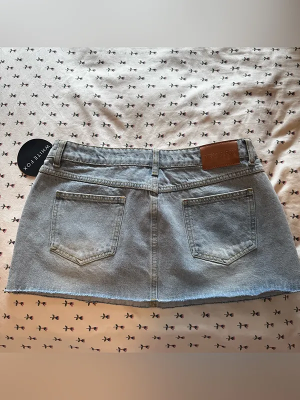 White fox denim skirt - Image 4