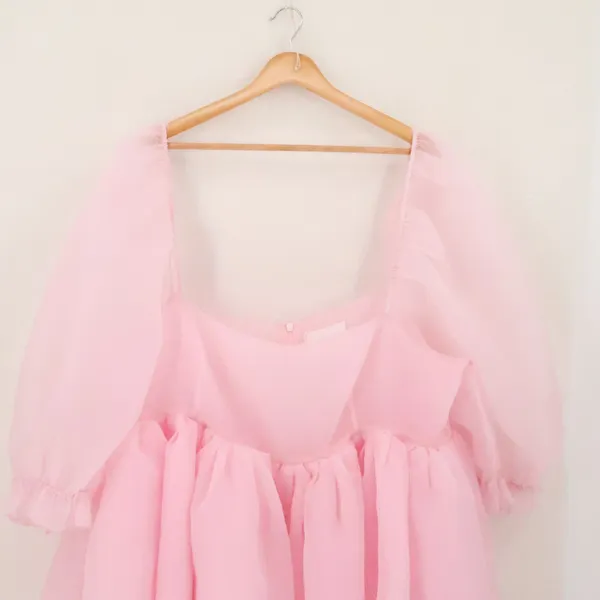Selkie The Puff Dress Babydoll Mini Womens Size 16 Pink Princess Organza NWOT - Image 10