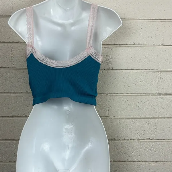 Urban Outfitters Out From Under Lana lace-trim cami in dark teal size M/L - Image 3