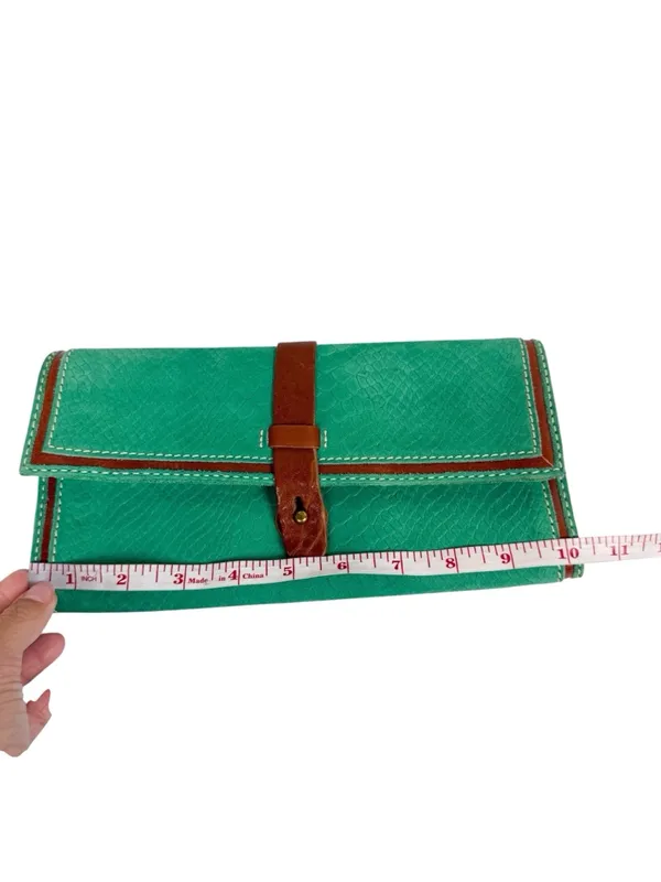 Madewell 1937 Accessories Green Suede Snakeskin Leather Wristlet Clutch Wallet - Image 14