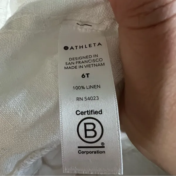 Athleta Cabo Linen Jogger‎ Tall White High Rise Drawstring Pull On Pants - Image 9
