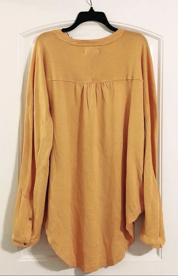 Free People Henley Long Sleeve Top Sweater, Size XL New with Tag Retail $108 - Image 4