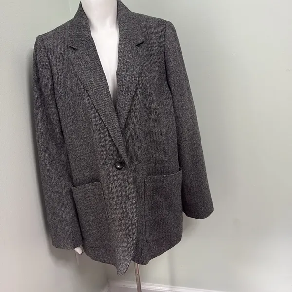 Madewell Larson Herringbone Blazer XXL - Image 5