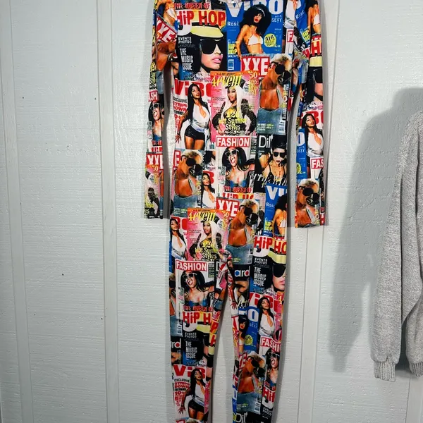 Vintage Harlem Bodycon Bodysuit Size Medium EUC - Image 2