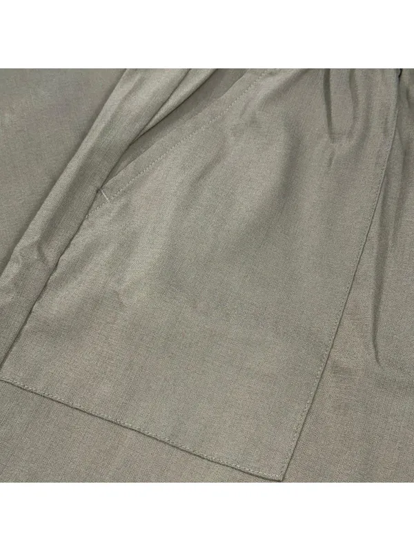Women’s Olive Green Linen Blend Wide Leg Pull On Pants Medium 29x28 - Image 4
